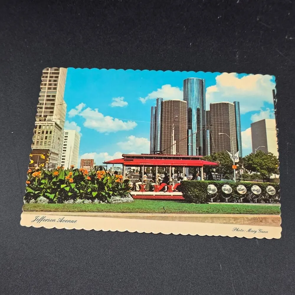 Vintage Michigan Postcard Set Detroit Civic Center Jefferson Avenue Map Lot